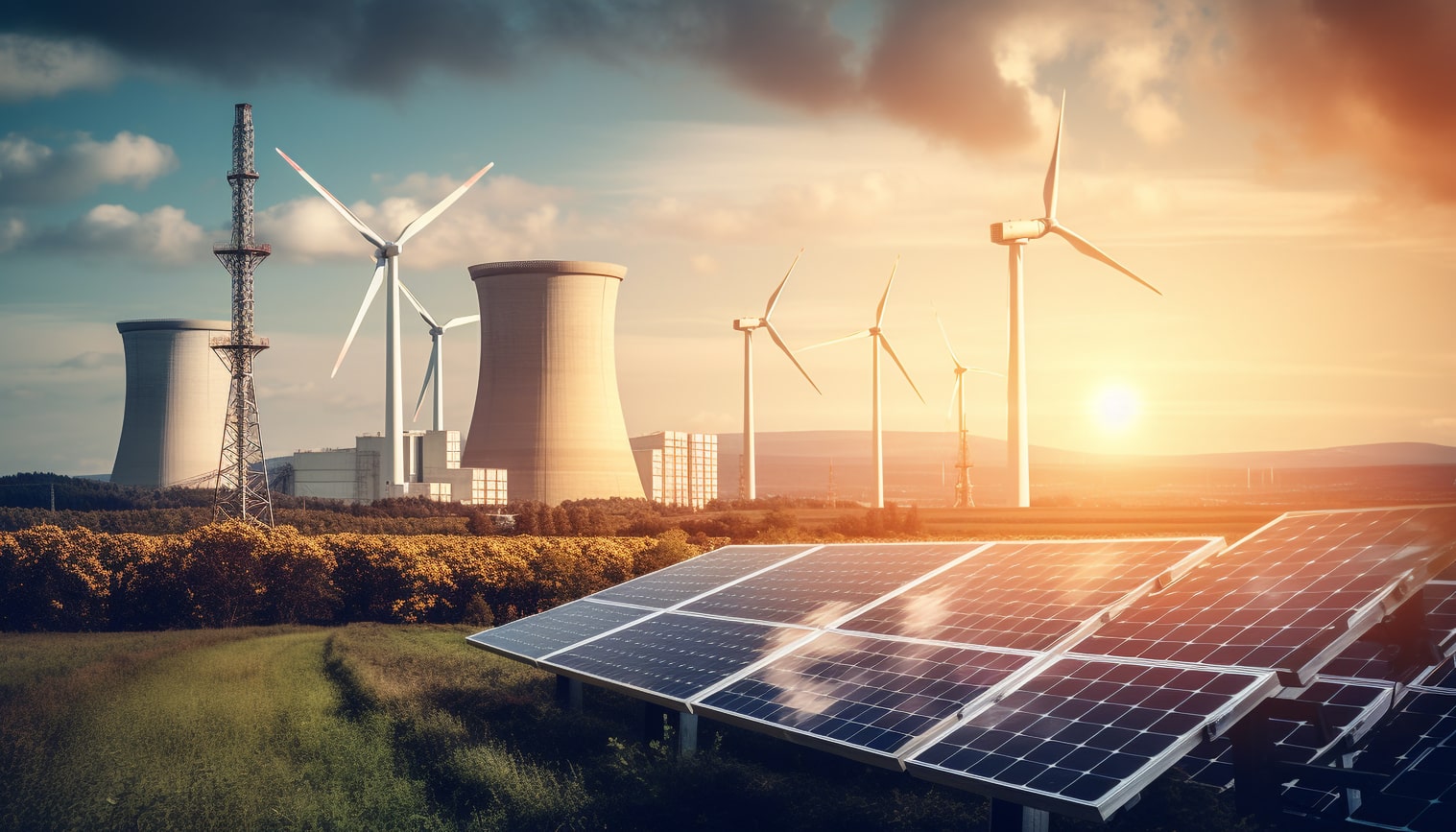 sunset-sky-powers-wind-solar-energy-generated-by-ai-min